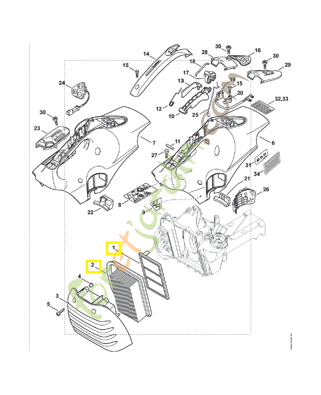 Filtre a air référence 4238-140-4403 stihl