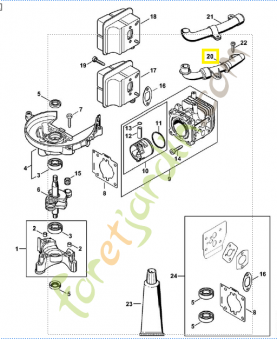 Tube de gaz brûlés 4237-140-3402. Pièce détachée Stihl / Vicking