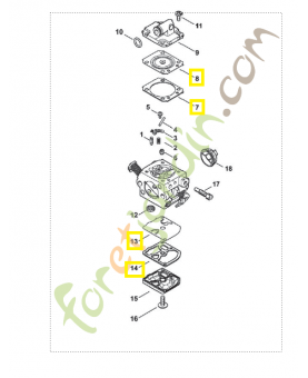 Jeu de joint carburateur 1130-007-1700. Pièce de rechange Sithl / Vicking