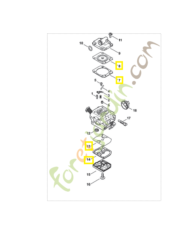 Jeu de joint carburateur 1130-007-1700. Pièce de rechange Sithl / Vicking
