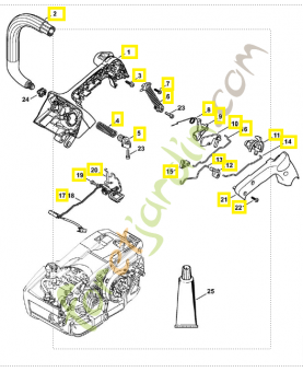 Carter de poignée 1145-790-1024. Pièce détachée Stihl / Vicking