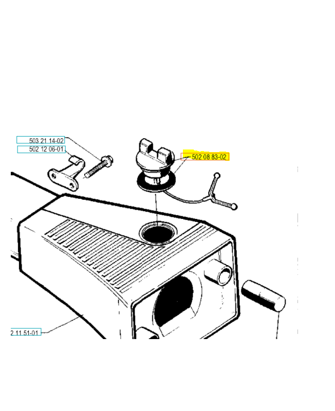 Bouchon de réservoir 503828005. Pièce de rechange Husqvarna