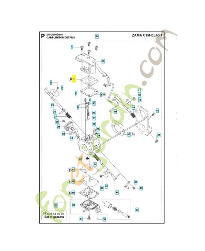 Membrane 504113801. Pièce de rechange Husqvarna