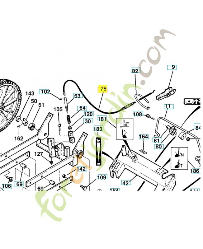 Câble de relevage 519653216. Pièce de rechange Husqvarna