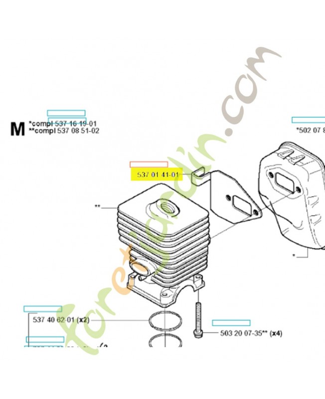 Joint 537014101. Pièce de rechange Husqvarna