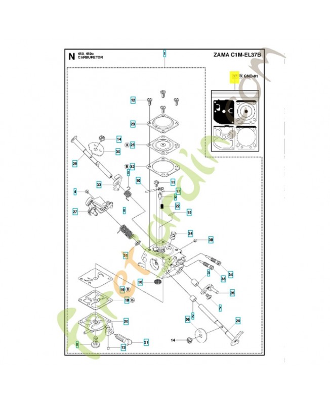 jeu de joints 502080201. Pièce de rechange Husqvarna