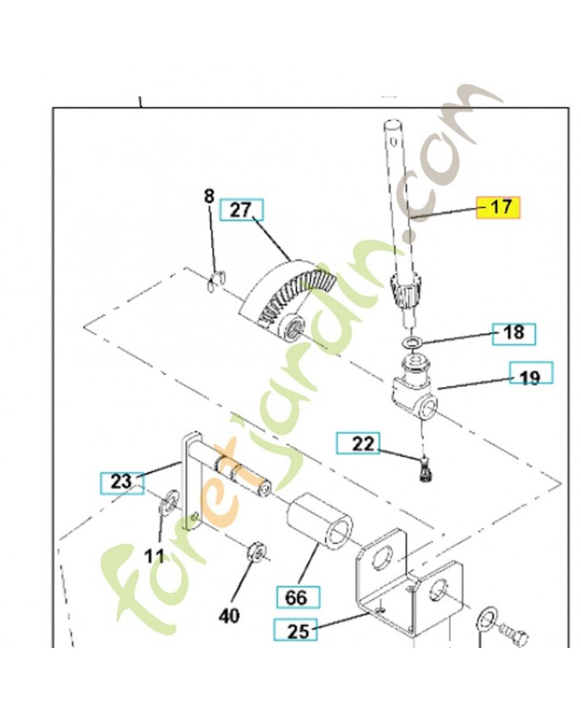 Arbre conique de direction 532156546. Pièce de rechange Husqvarna