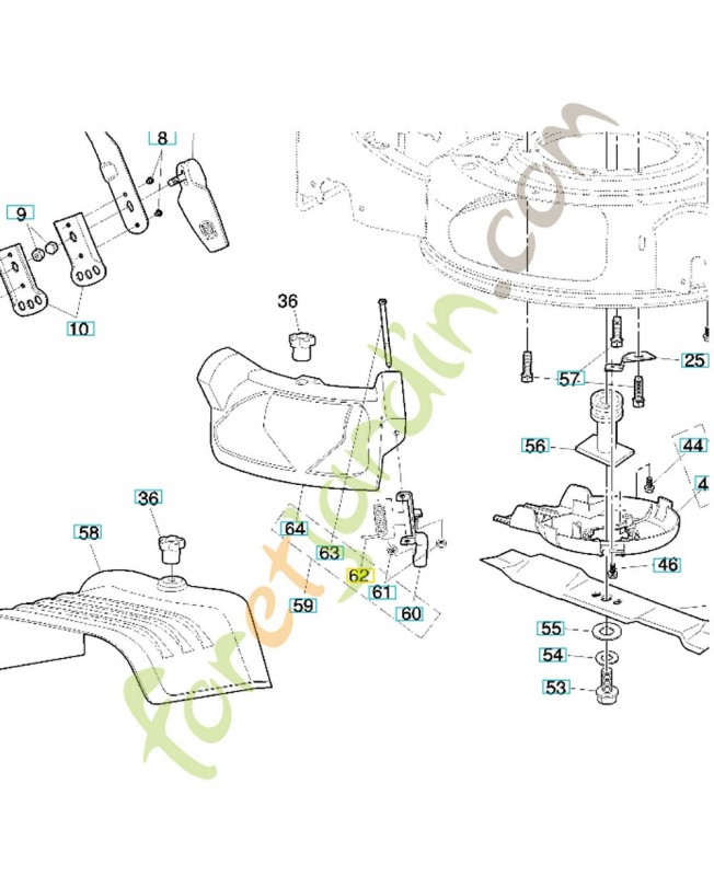 Ressort de porte mulching 532183446. Pièce de rechange Husqvarna
