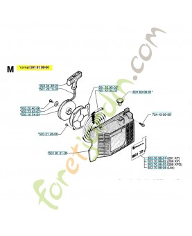 Lanceur complet 501810006. Pièce de rechange Husqvarna