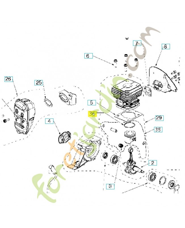 Segment de piston 579524601. Pièce détachée Husqvarna