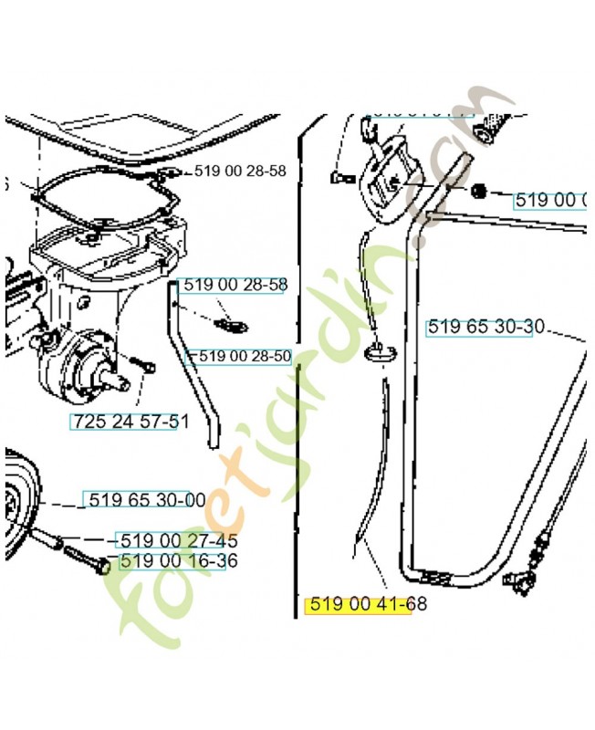 Commande de gaz 519004168. Pièce de rechange Husqvarna
