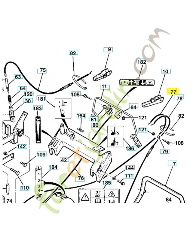 Câble de frein moteur 519653217. Pièce de rechange Husqvarna