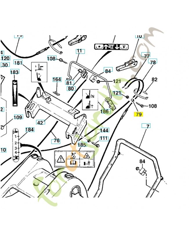 Entretoise nylon 519653310. Pièce de rechange Husqvarna