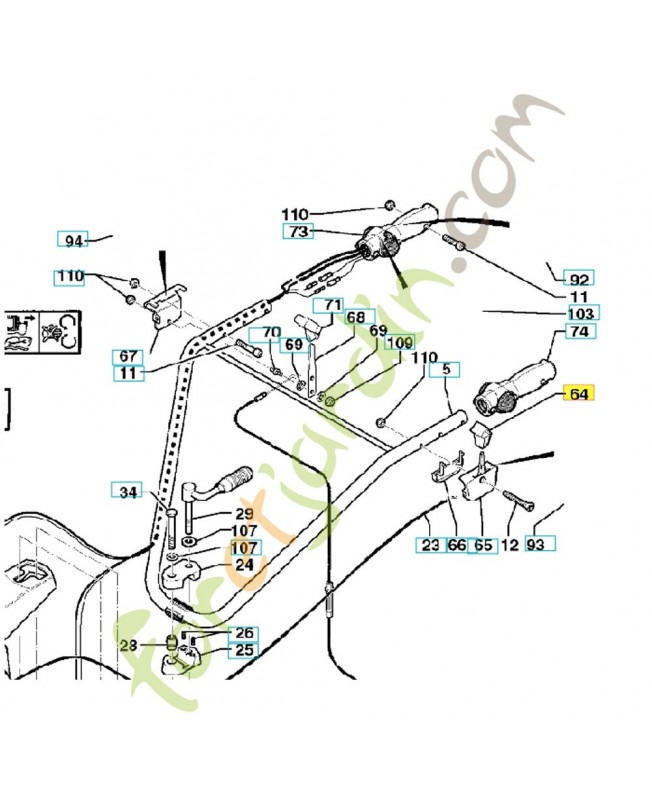 Embout manette gaz 516836515. Pièce de rechange Husqvarna