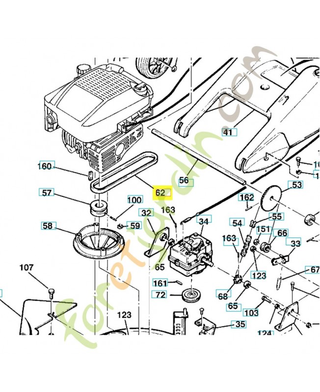 Courroie 519653241. Pièce de rechange Husqvarna 