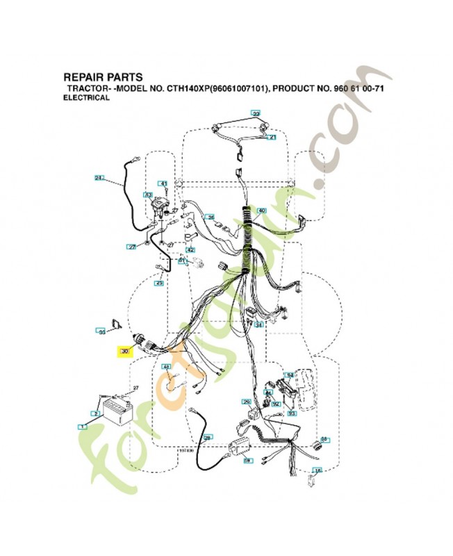 Contacteur a clef 532193350. Pièce de rechange Husqvarna 