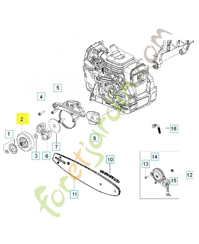 Tambour d'embrayage 501628301. Pièce détachée Husqvarna