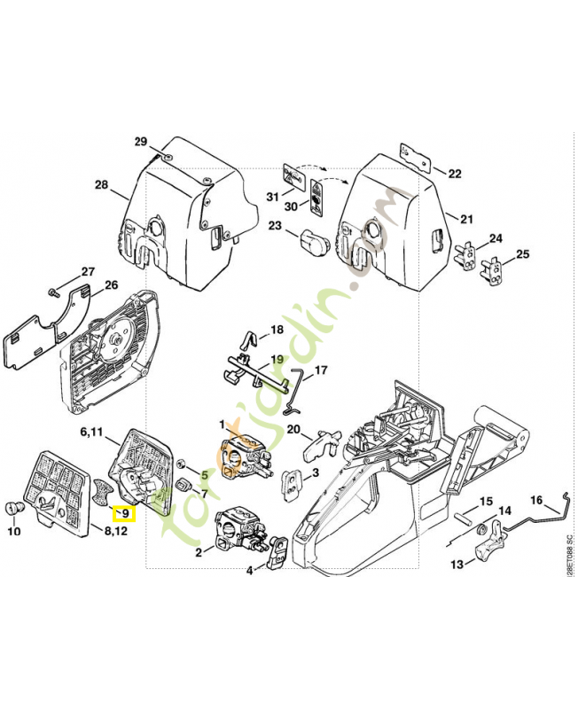 Élément filtrant 1125-122-4900. Pièce de rechange Sithl / Vicking