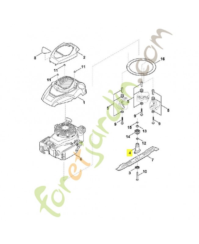 Support de lame 6360-702-5001. Pièce de rechange Sithl / Vicking