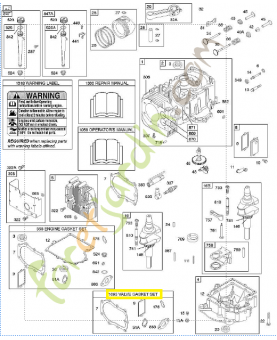 498539 Jeu de joints soupape 0003-000-0328 Briggs & Stratton