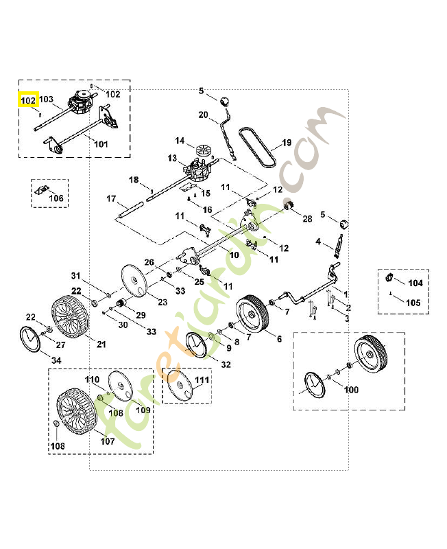Clavette roue libre 6103-704-8300. Pièce de rechange Sithl / Vicking