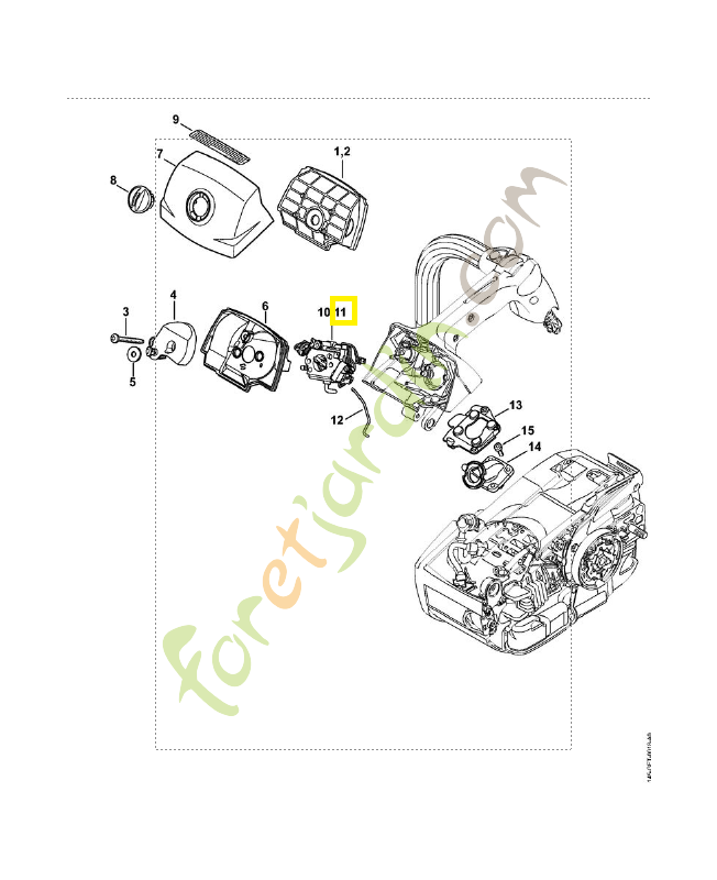 Carburateur c1q-s 274 1145-120-0627. Pièce détachée Stihl / Vicking
