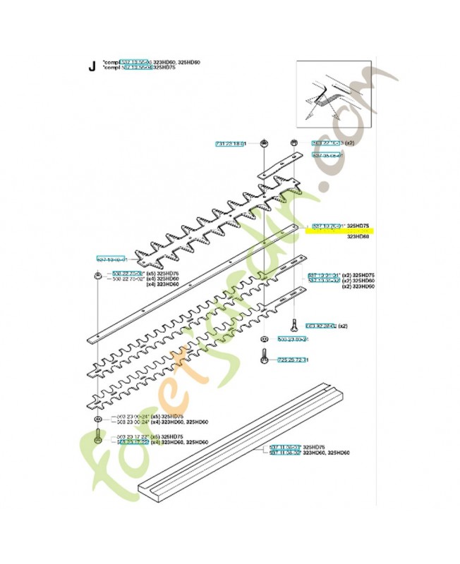 Glissière de guidage 537107002. Pièce de rechange Husqvarna
