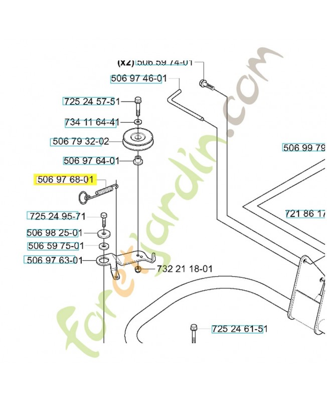Ressort 594020601. Pièce de rechange Husqvarna référence 506976801 et 594020601
