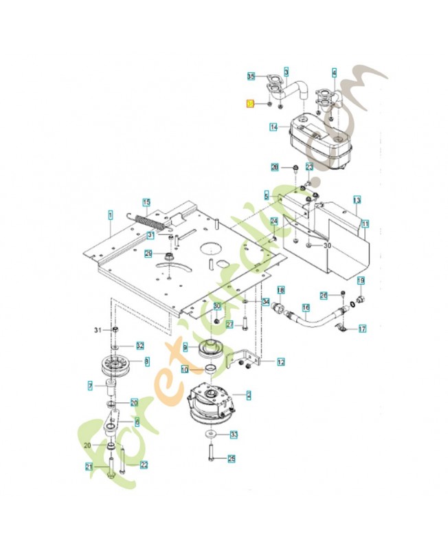 Ecrou d'echappement 532184362. Pièce de rechange Husqvarna