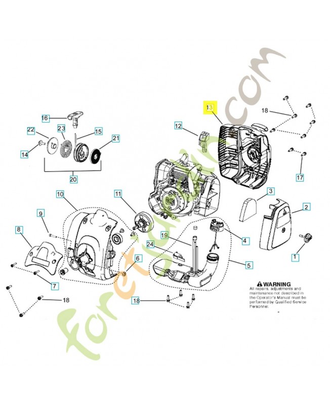 Lanceur complet Husqvarna 580294001. Pièce de rechange Husqvarna