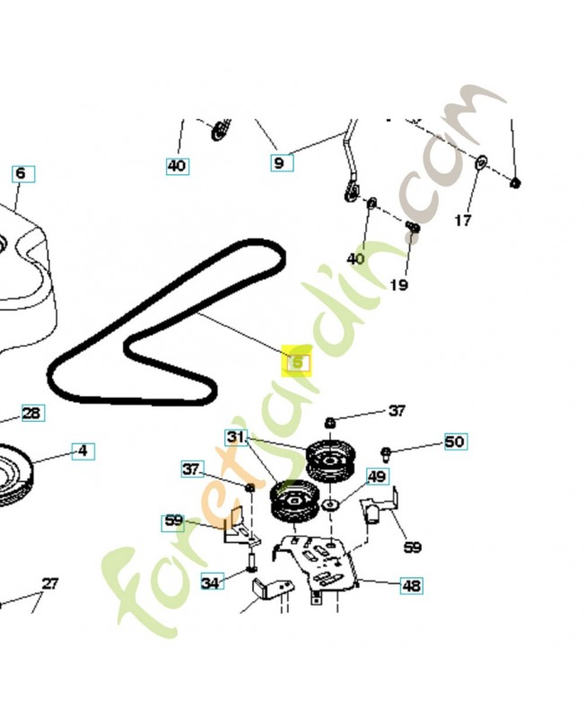 courroie 584293701. Pièce de rechange Husqvarna 