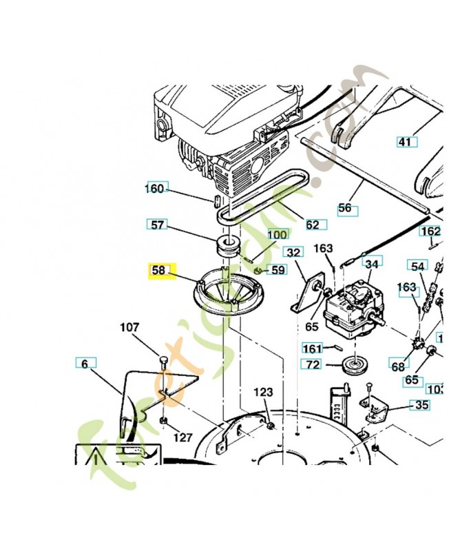 Rehausse moteur 519653256. Pièce de rechange Husqvarna