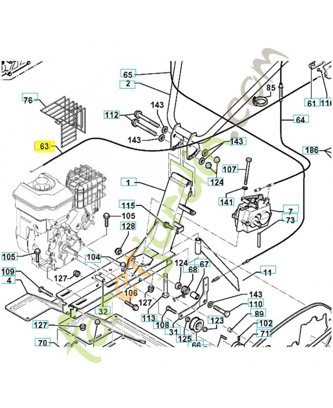 Câble d’acceleration 531008579. Pièce de rechange Husqvarna Câble d’acceleration 531008579. Pièce de rechange Husqvarna