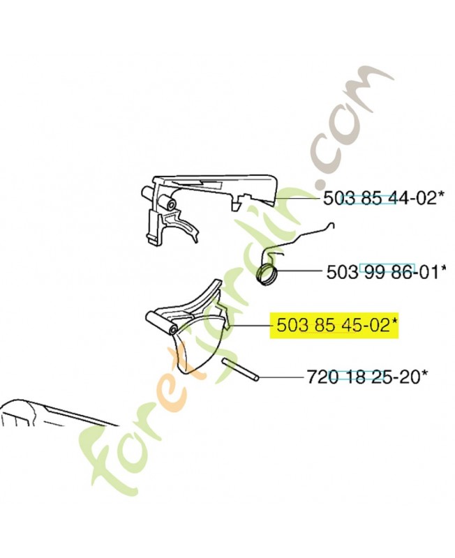 Gachette 503854502. Pièce de rechange Husqvarna