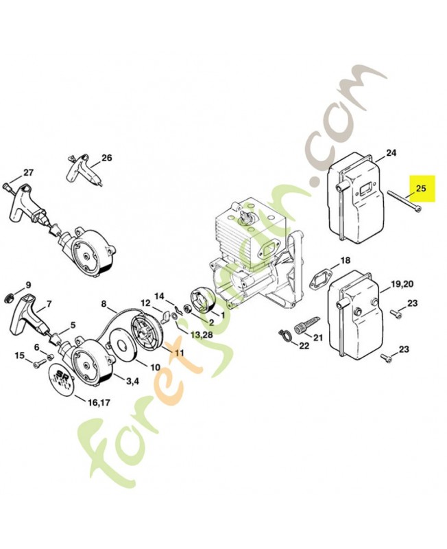 Vis cylindrique IS-M5x72 Stihl réf. 9022-341-1190