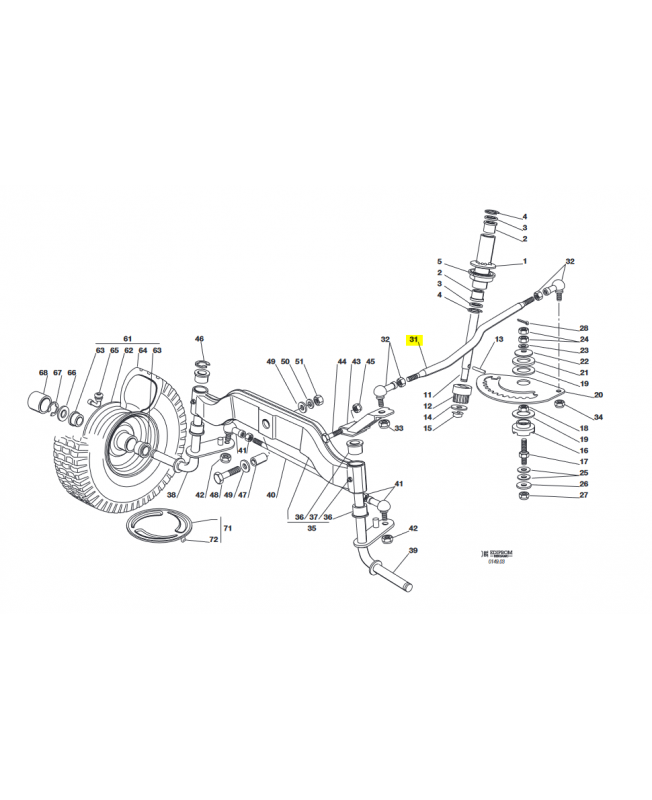 barre de direction. Pièce détachée Stihl / Vicking