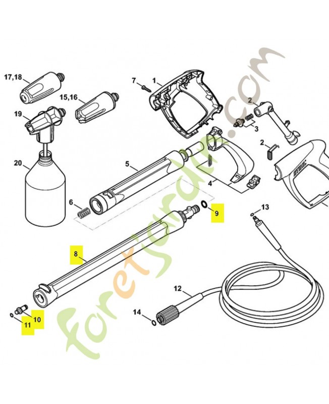 LANCE DROITE RE 98 4915-500-0998. Pièce de rechange Sithl / Vicking