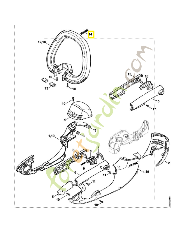 Ressort de pression 6460-716-2400. Pièce de rechange Sithl / Vicking