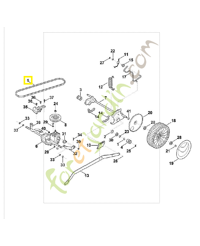 Courroie trapézoïdale 6378-704-2100. Pièce détachée Stihl / Vicking
