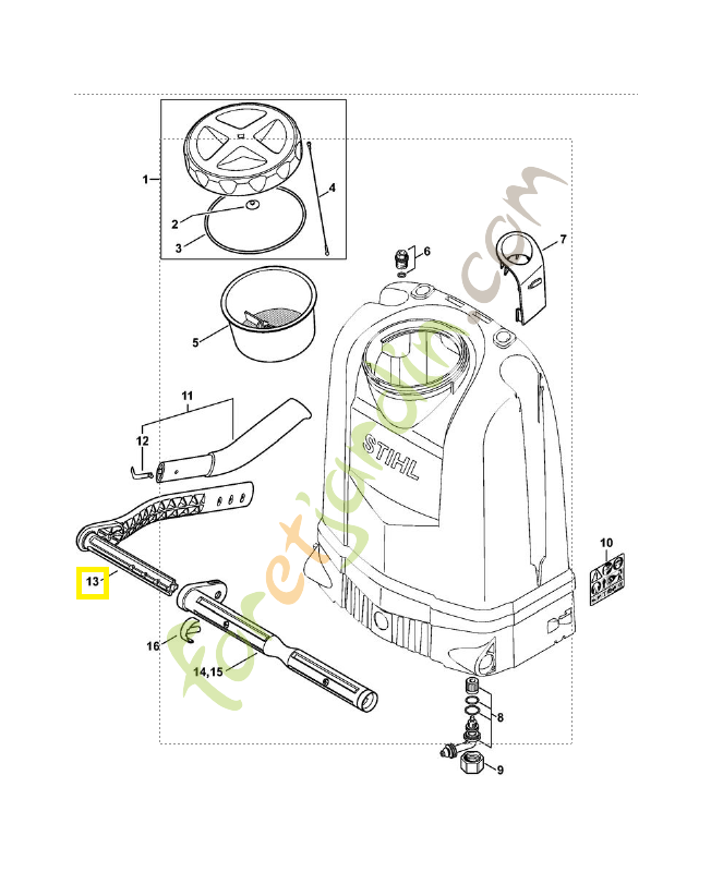 Levier 4255-700-7003. Pièce détachée Stihl / Vicking