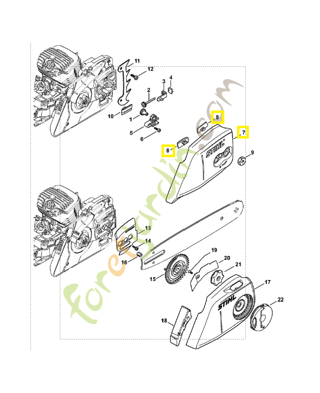 Couvercle de pignon 1140-640-1700- Pièce détachée Stihl / Vicking