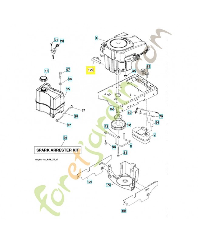 Extension pipe 532421922. Pièce de rechange Husqvarna
