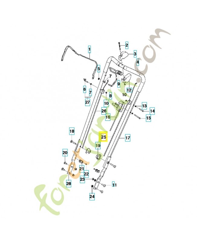 Cable frein moteur / embrayage 295673901. Pièce de rechange Husqvarna