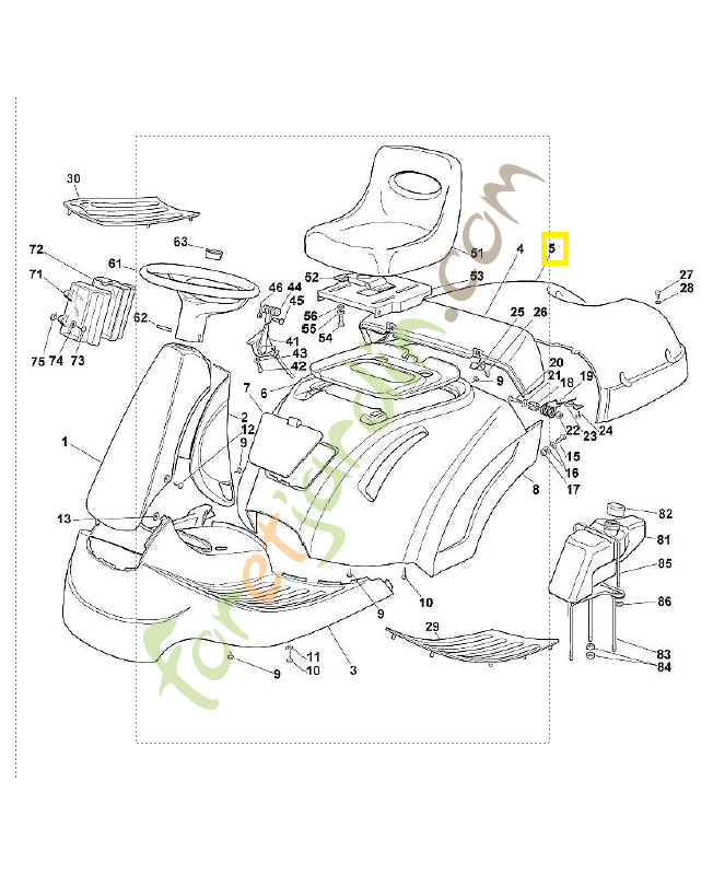Couvercle 6126-706-3400. Pièce de rechange Sithl / Vicking