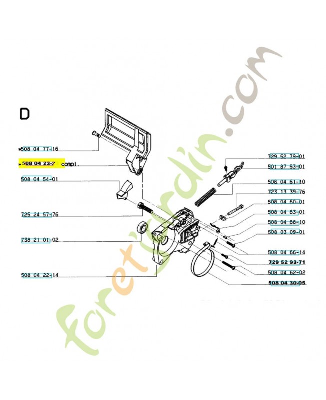 Étrier 508042323. Pièce de rechange Husqvarna
