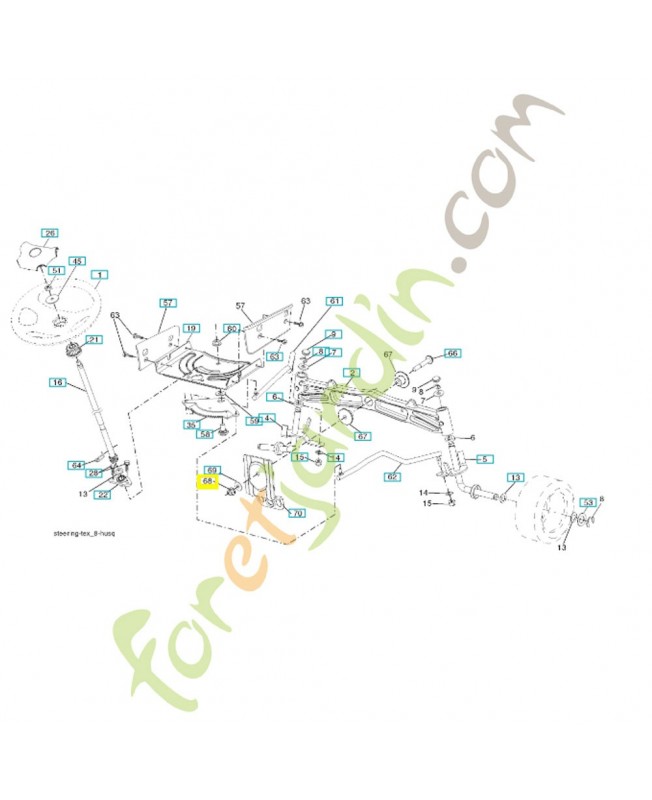 Ecrou bloquant 7/16-14gr5 873900700. Pièce de rechange Husqvarna