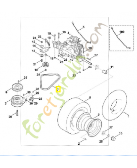 Courroie de traction 6140-704-2100. Pièce de rechange Sithl / Vicking