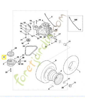 Poulie a gorge 6140-700-2500. Pièce de rechange Sithl / Vicking