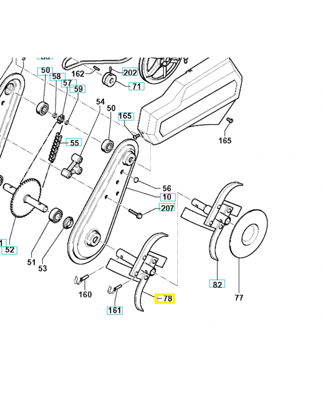 Outil gauche 519653028. Pièce de rechange Husqvarna Outil gauche 519653028. Pièce de rechange Husqvarna