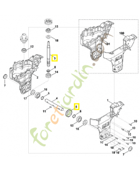Jeu d'arbre vis + roue 6241-642-0392. Pièce de rechange Sithl / Vicking